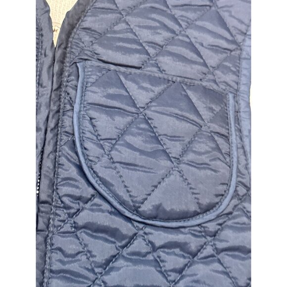 VINTAGE 70s Quilted Nylon Navy St. Moritz Vest Front Pocket Small Made in Korea - Picture 8 of 9